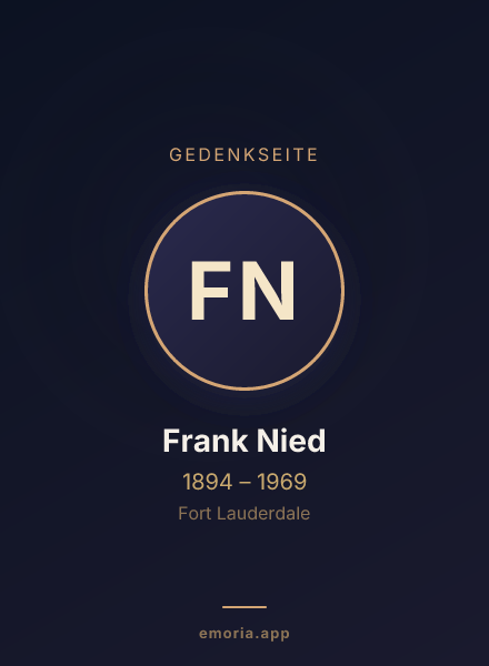 Gedenkportrait von Frank Nied