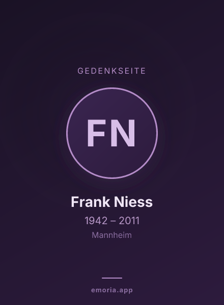 Gedenkportrait von Frank Niess