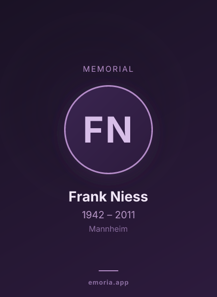 Memorial portrait of Frank Niess
