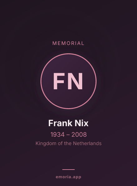 Memorial portrait of Frank Nix