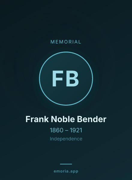 Memorial portrait of Frank Noble Bender