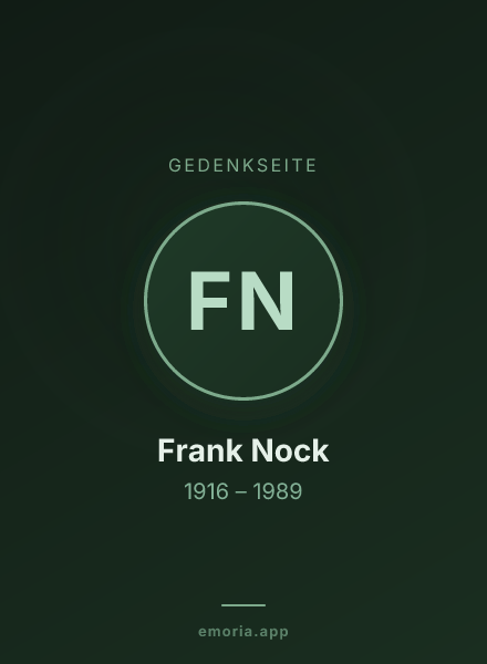 Gedenkportrait von Frank Nock