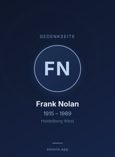 Gedenkportrait von Frank Nolan