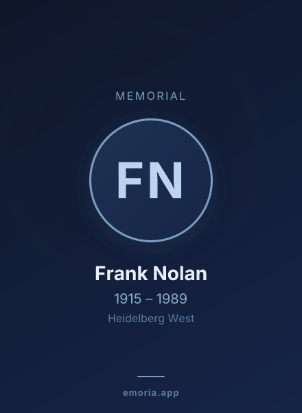 Memorial portrait of Frank Nolan