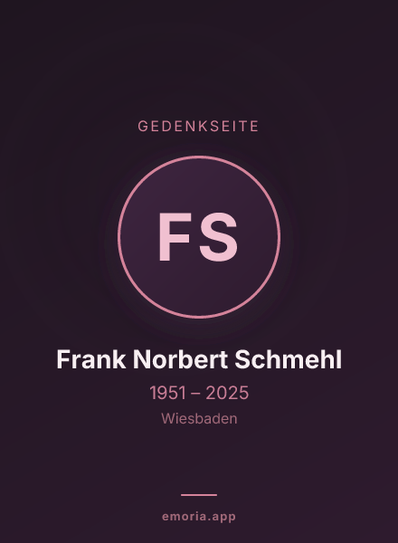 Gedenkportrait von Frank Norbert Schmehl