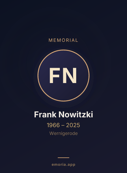 Memorial portrait of Frank Nowitzki