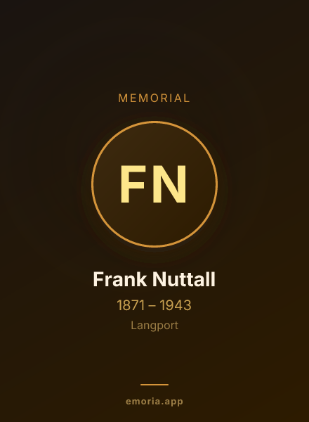 Memorial portrait of Frank Nuttall