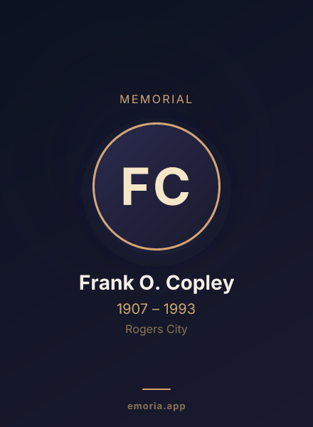 Memorial portrait of Frank O. Copley
