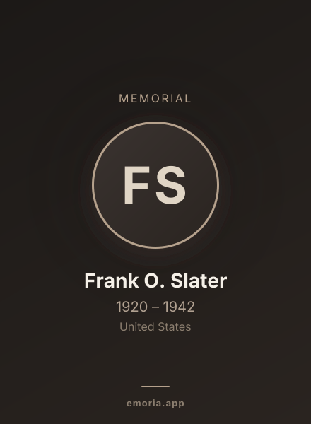 Memorial portrait of Frank O. Slater