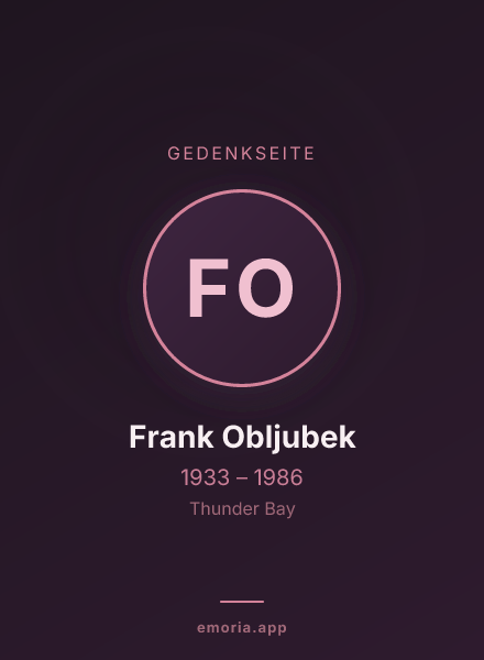 Gedenkportrait von Frank Obljubek
