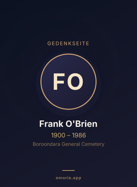 Gedenkportrait von Frank O'Brien