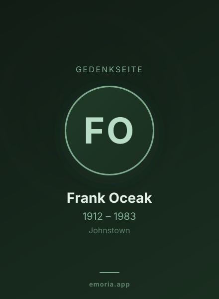 Gedenkportrait von Frank Oceak