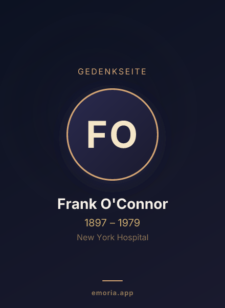Gedenkportrait von Frank O'Connor