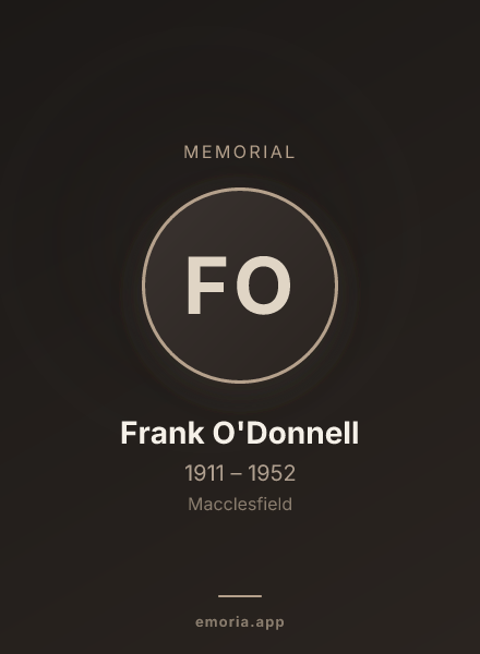 Memorial portrait of Frank O'Donnell
