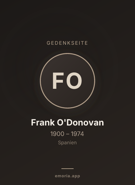 Gedenkportrait von Frank O'Donovan