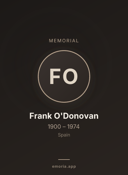 Memorial portrait of Frank O'Donovan