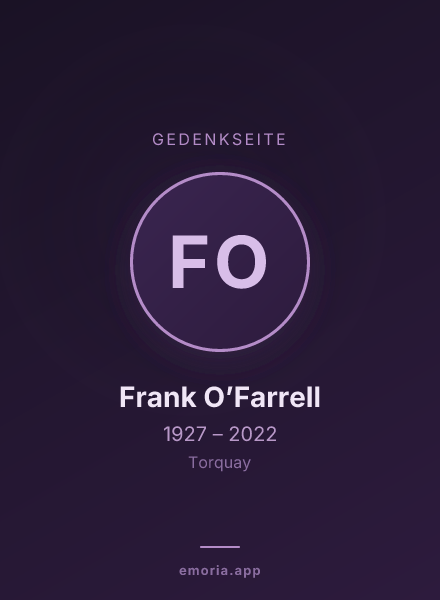Gedenkportrait von Frank O’Farrell