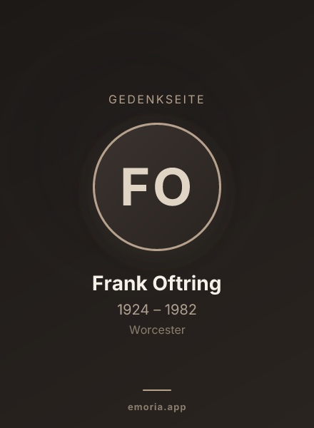 Gedenkportrait von Frank Oftring