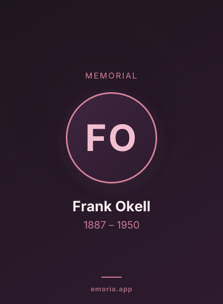 Memorial portrait of Frank Okell