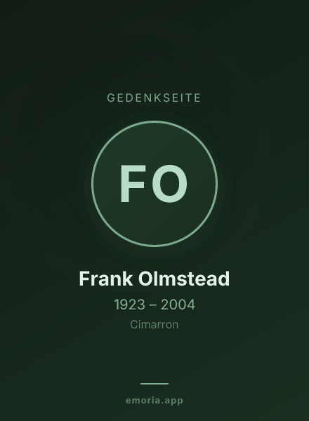 Gedenkportrait von Frank Olmstead
