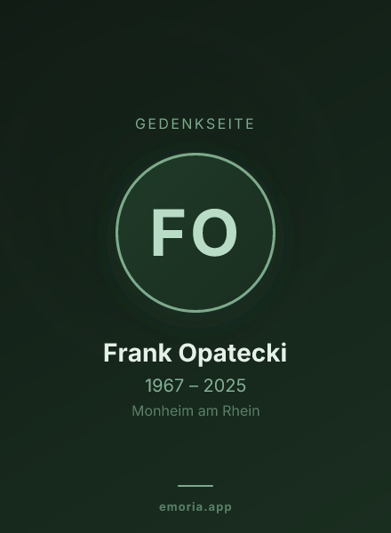 Gedenkportrait von Frank Opatecki