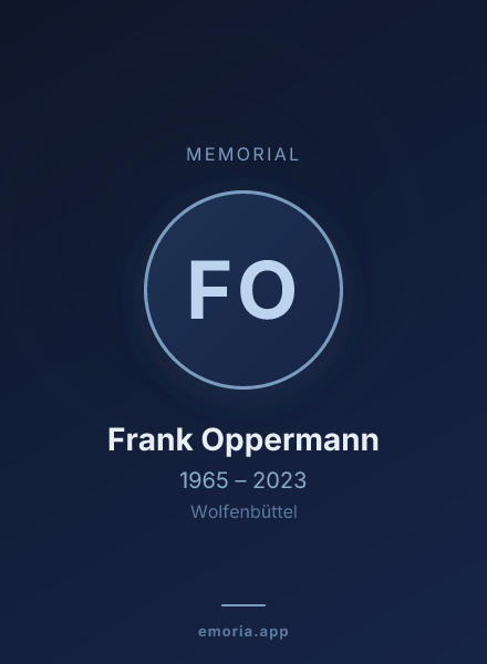 Memorial portrait of Frank Oppermann