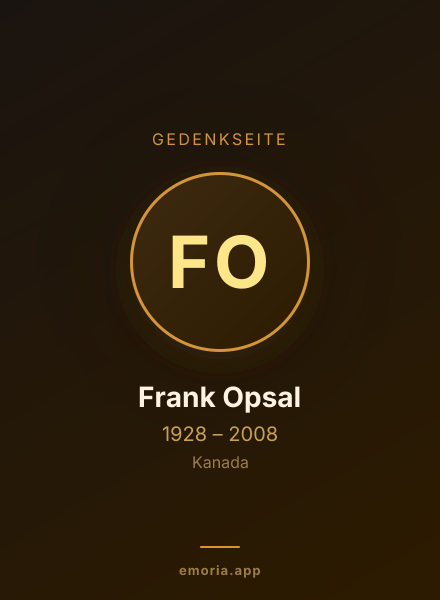 Gedenkportrait von Frank Opsal