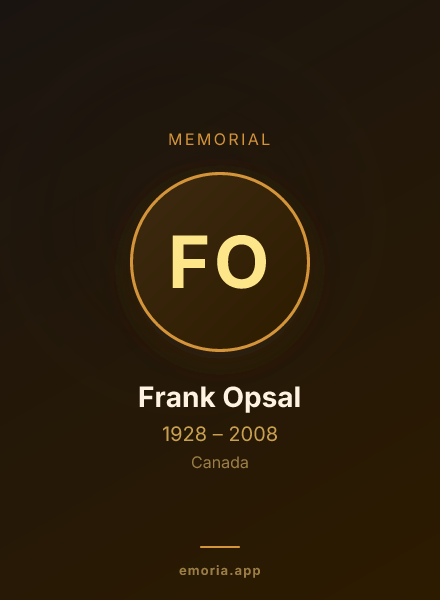 Memorial portrait of Frank Opsal
