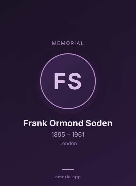 Memorial portrait of Frank Ormond Soden