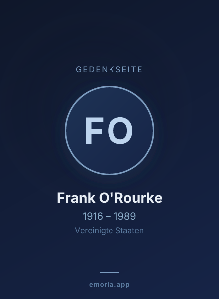 Gedenkportrait von Frank O'Rourke
