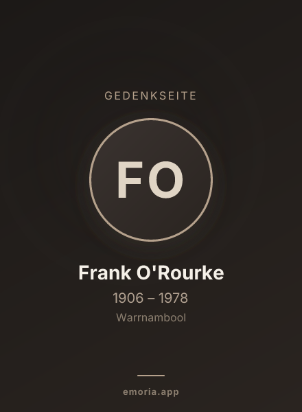 Gedenkportrait von Frank O'Rourke