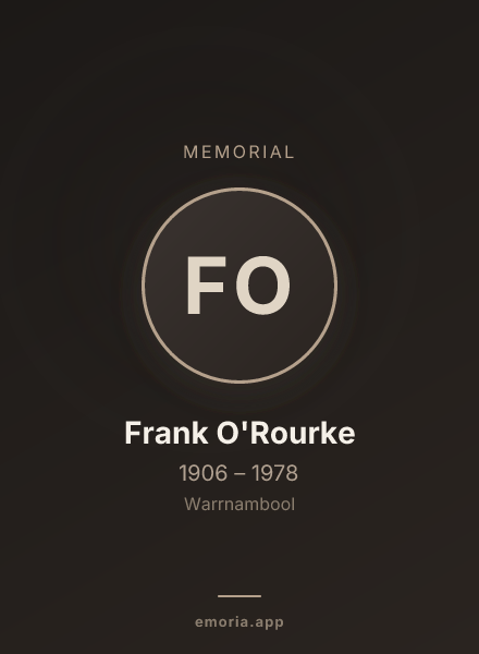 Memorial portrait of Frank O'Rourke
