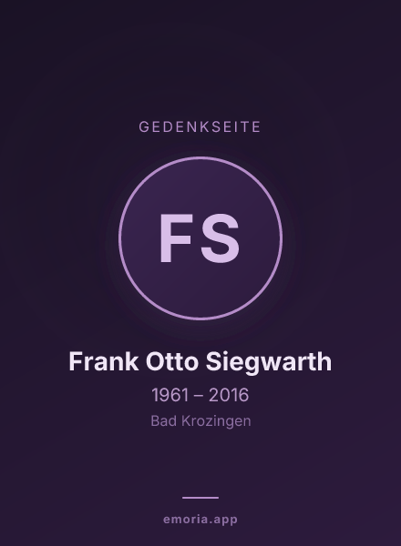 Gedenkportrait von Frank Otto Siegwarth