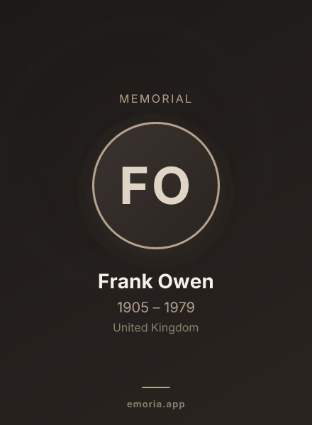 Memorial portrait of Frank Owen