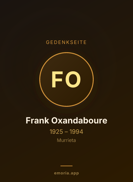 Gedenkportrait von Frank Oxandaboure