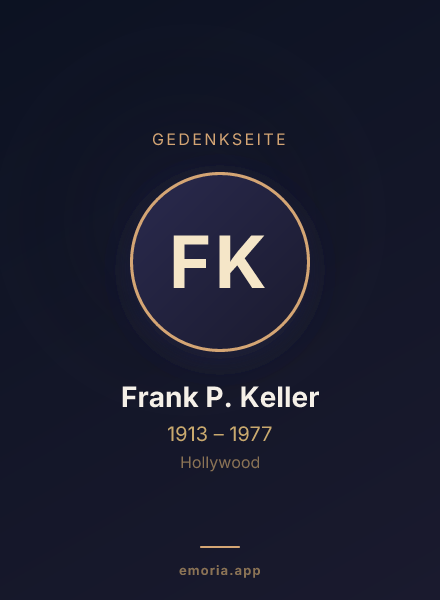 Gedenkportrait von Frank P. Keller