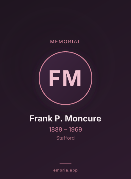 Memorial portrait of Frank P. Moncure