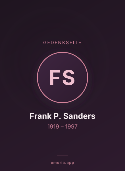 Gedenkportrait von Frank P. Sanders