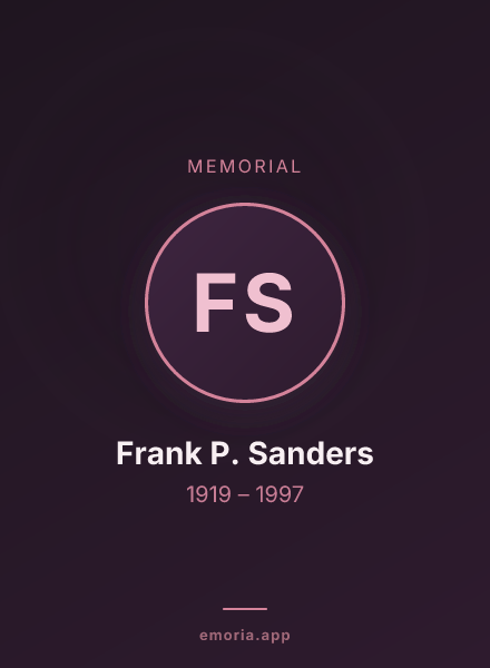 Memorial portrait of Frank P. Sanders