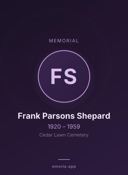 Memorial portrait of Frank Parsons Shepard