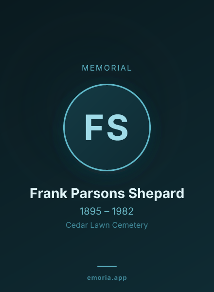 Memorial portrait of Frank Parsons Shepard
