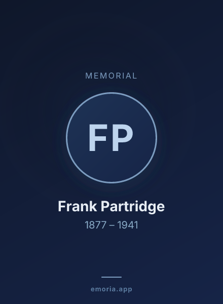 Memorial portrait of Frank Partridge