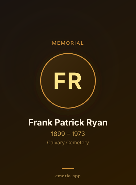 Memorial portrait of Frank Patrick Ryan