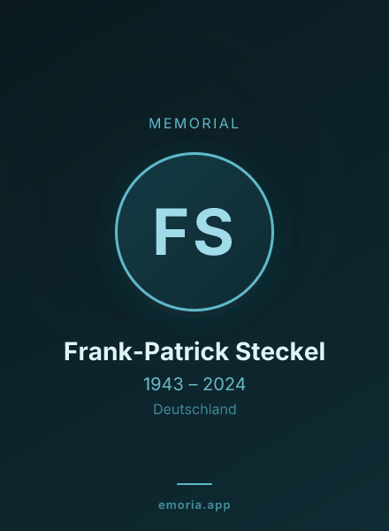 Memorial portrait of Frank-Patrick Steckel