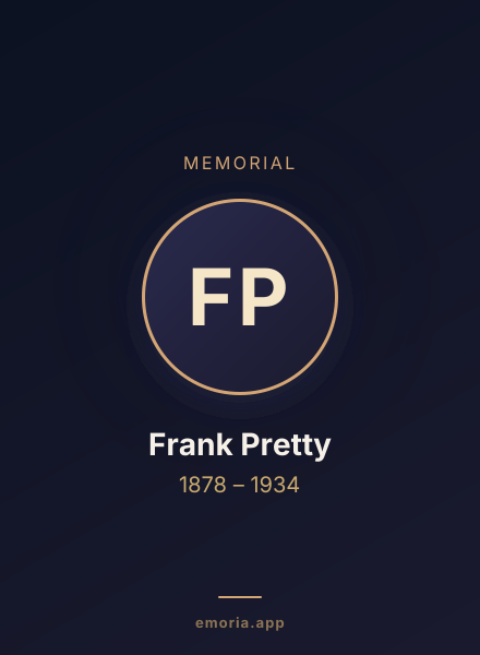 Memorial portrait of Frank Pretty