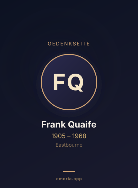 Gedenkportrait von Frank Quaife