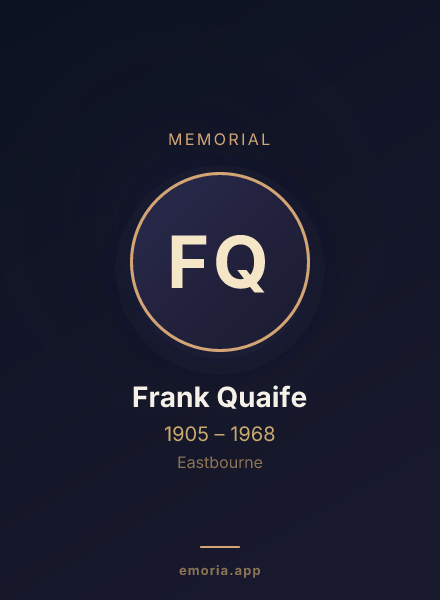 Memorial portrait of Frank Quaife