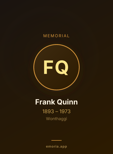 Memorial portrait of Frank Quinn
