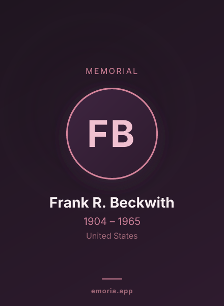 Memorial portrait of Frank R. Beckwith