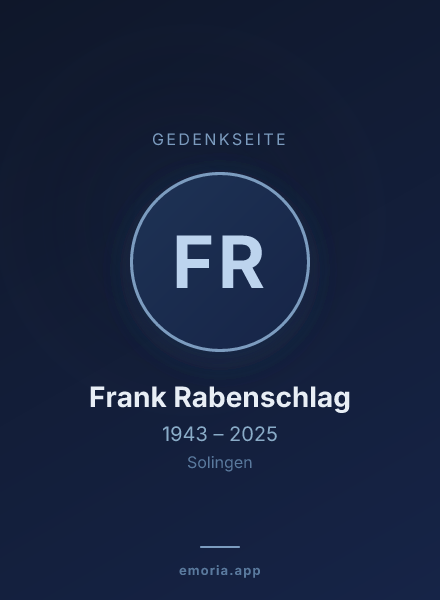 Gedenkportrait von Frank Rabenschlag